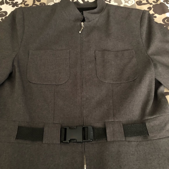 Gray Belted Blazer Jacket - Picture 3 of 8